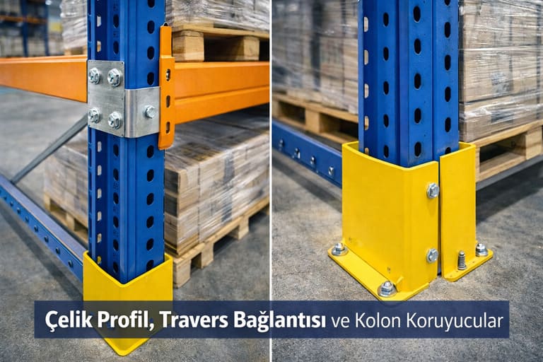 Çelik Profil Travers Bağlantısı ve Kolon Koruyucular