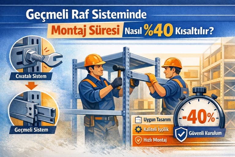 Geçmeli Raf Sisteminde Montaj Süresi Nasıl %40 Kısaltılır?