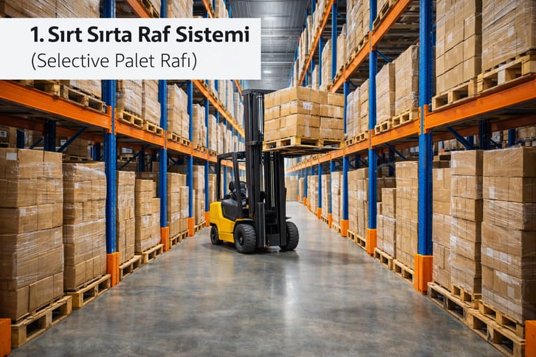 Sırt Sırta Raf Sistemi (Selective Palet Rafı)
